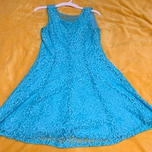 Teal Blue Lace Dress